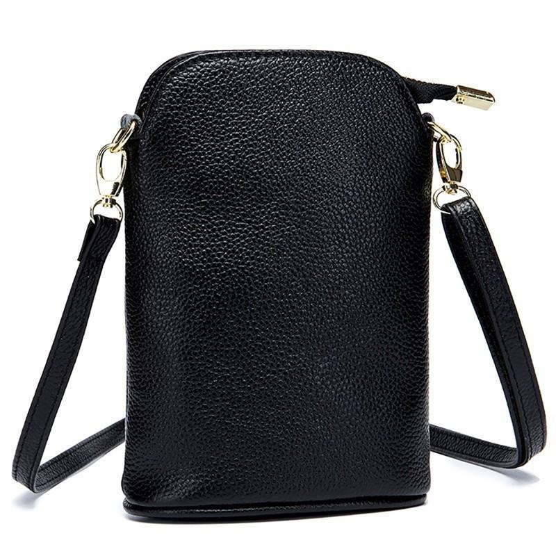 

High Quality Genuine Leather Women Crossbody Bags Fashion Bucket Design Women Shoulder Bags Color Shoulder Strap Ladies Handbags, Black