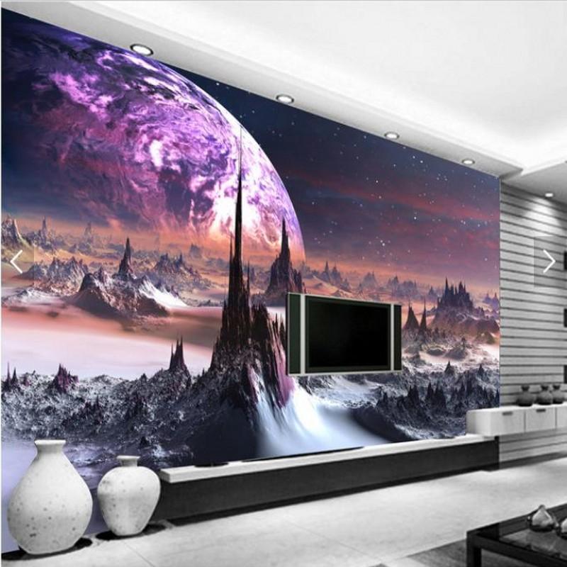

Dropship Custom Mural 3D Stereo TV Background Wall Bedroom Living Room Study Universe Star Wallpaper 3D Photo Wallpaper Nature, As pic