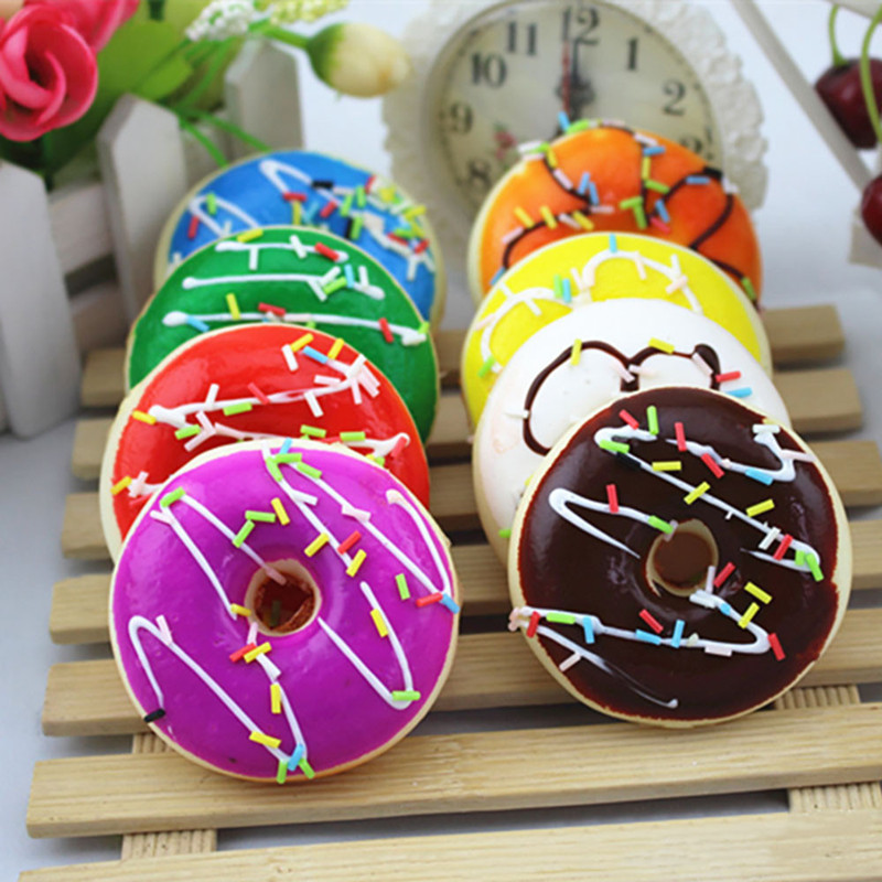 

Simulation Cute Donut Squishy Squeeze kawaii Toy Stress Reliever Soft Colourful Doughnut Scented Slow Rising Toys