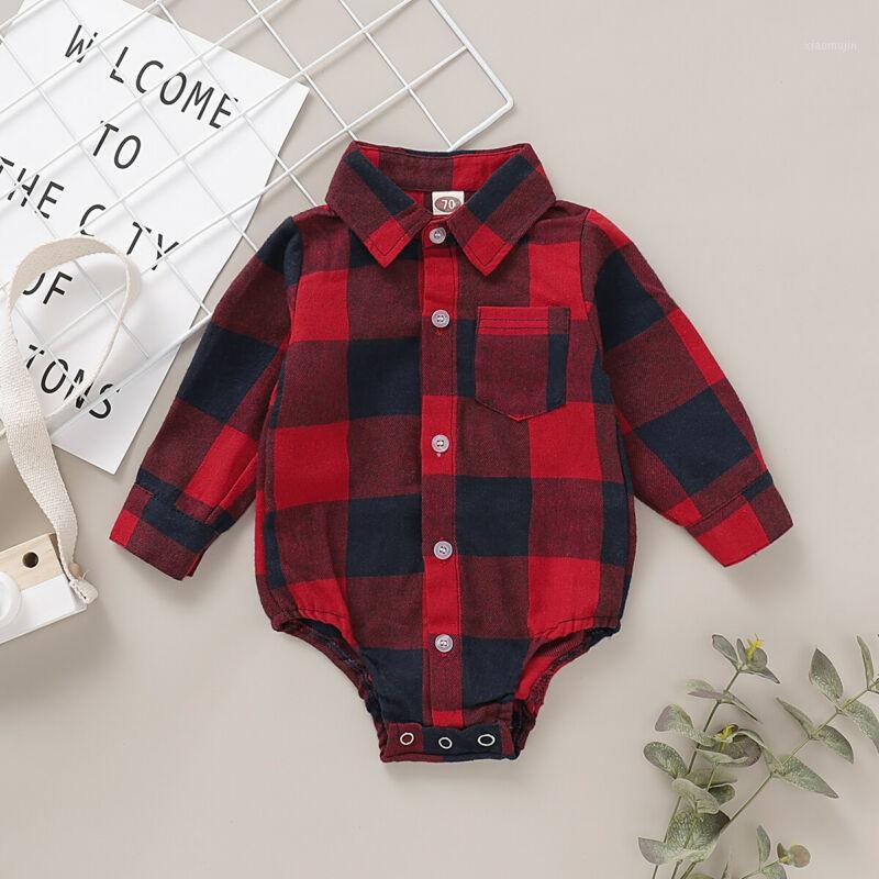 

2020 Fashion Newborn Baby Boys Girls Christmas Plaid Romper Jumpsuit Xmas Clothes Outfits 0-24M1, Yellow