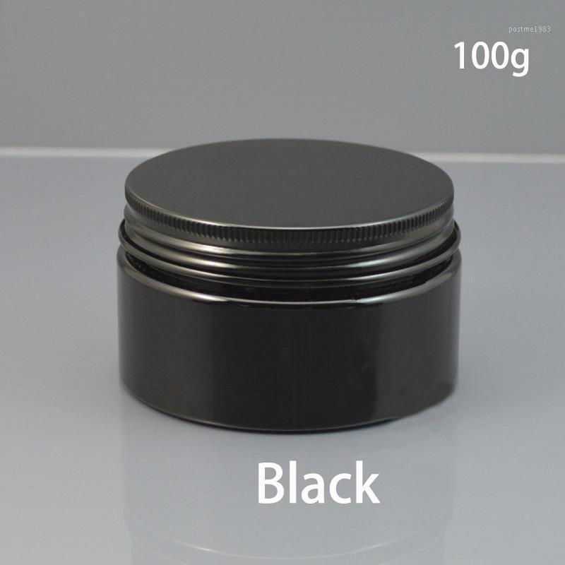 

100g Plastic Black Jar Refillable Cosmetic Body Lotion Container Empty 100ml Honey Gel Travel Cream Bottle Free Shipping1