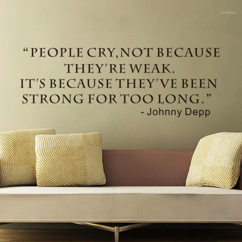 

Wall Sticker people cry not because they are weak creative quotes Inspirational Wall Decals Living room decoration Wallpaper1