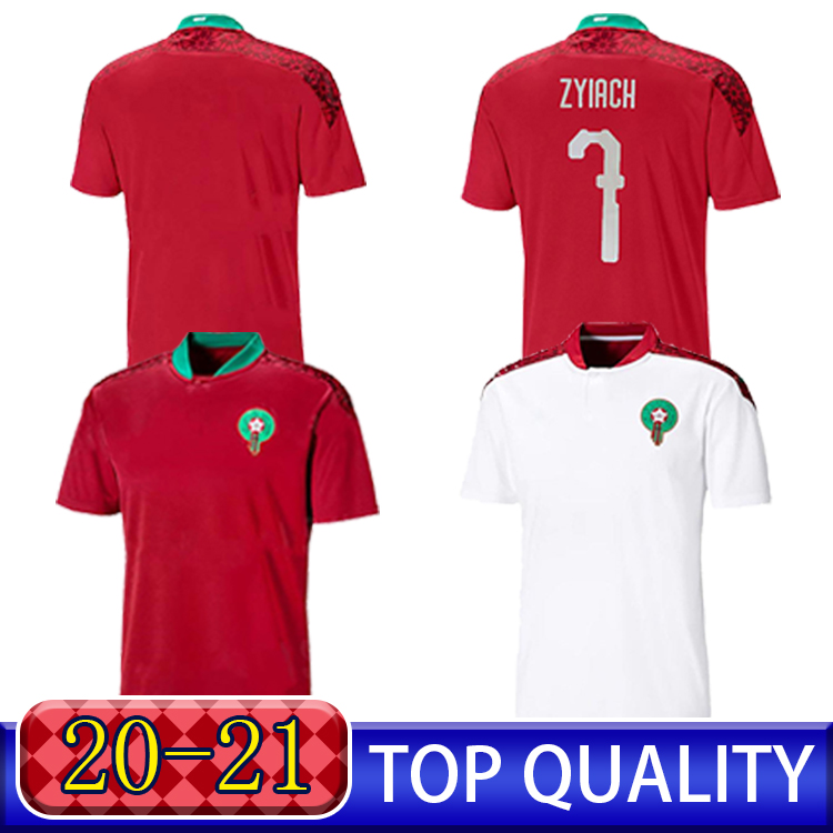 

New 2021 Morocco Soccer Jerseys Home Away 20 21 maillot de foot Ziyech Boufal FAJR Munir Ait Bennasser Amrabat High-quality Football Shirts