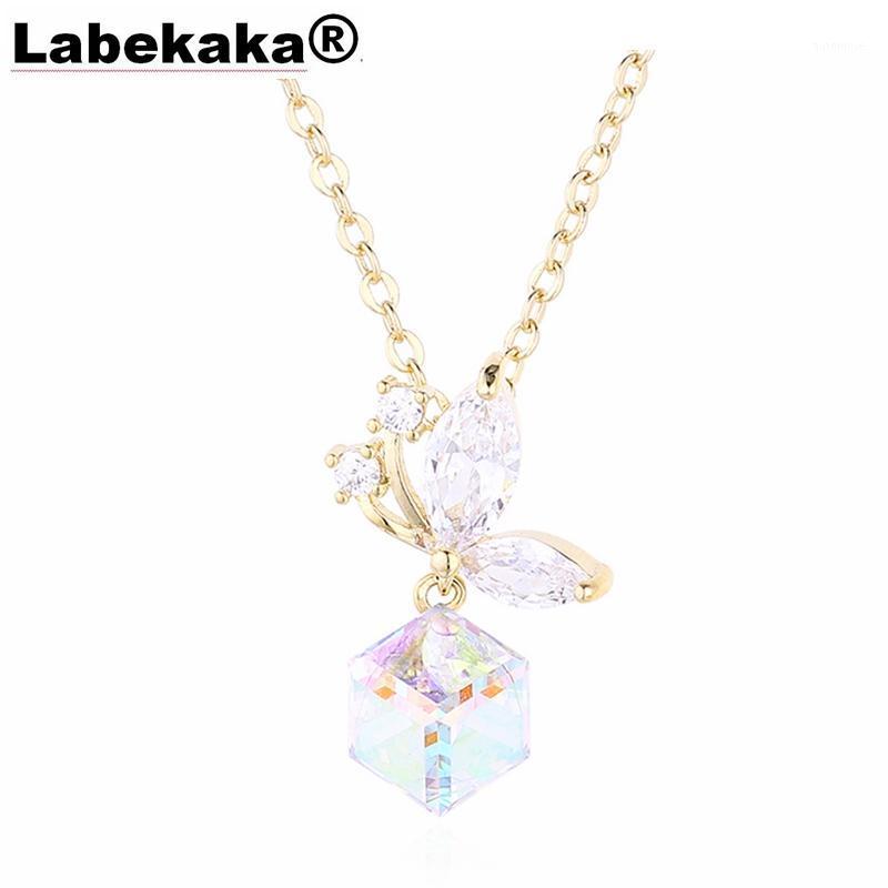 

Labekaka Romantic Crystal AB block Pendant Necklace Women girl Leisure Jewelry Gift1