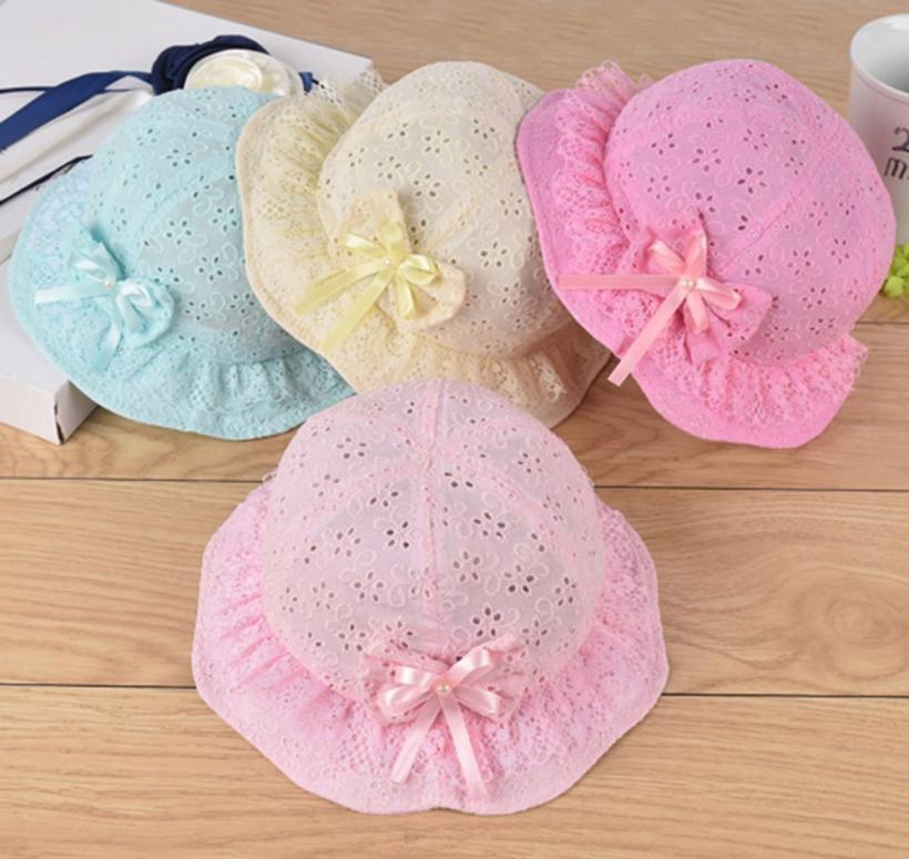 

Girls hats caps Baby Embroidered Beach Cap Bow Flower Cute Summer Bucket Hat Cap baby accessories newborn casquette enfant