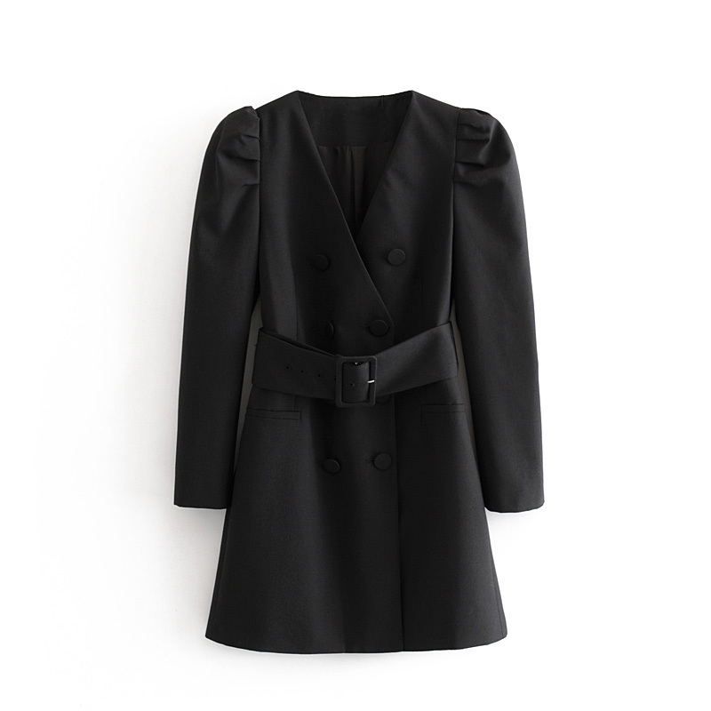 

Puwd casual black woman with low-cut v blazer 2020 suit ladies fall puff sleeve women's garment jacket stylish jackets
