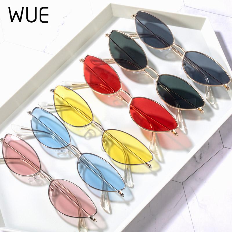 

WUE 2020 Fashion Vintage Gradient Sun Glasses For Female Cute Sexy Ladies Cat Eye Sunglasses Women Metal Frame UV400 Shades