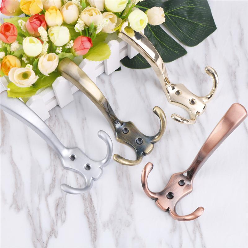 

New Zinc Alloy Coat Clothes Towel Hat Holder Home Kitchen Double Peg Door Wall Window Hanger Retro Double Mount Hook