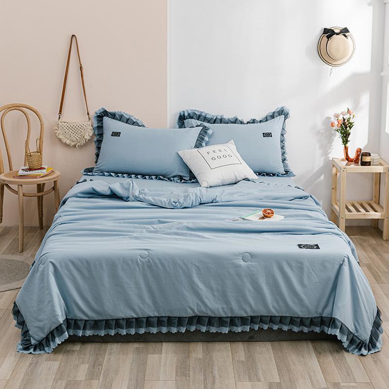 

Home Textiles Super Soft Summer Thin Washed Quilt for Bedding Adult Comforter Bedspread Single Double Bed Coverlet Quilts, Yellow