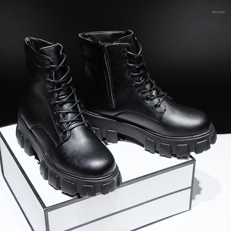 

Round Toe Shoes Winter Boots Lady Ankle Booties Women Luxury Designer Zipper Boots-women 2020 Low Autumn Lolita Ladies Rubber1