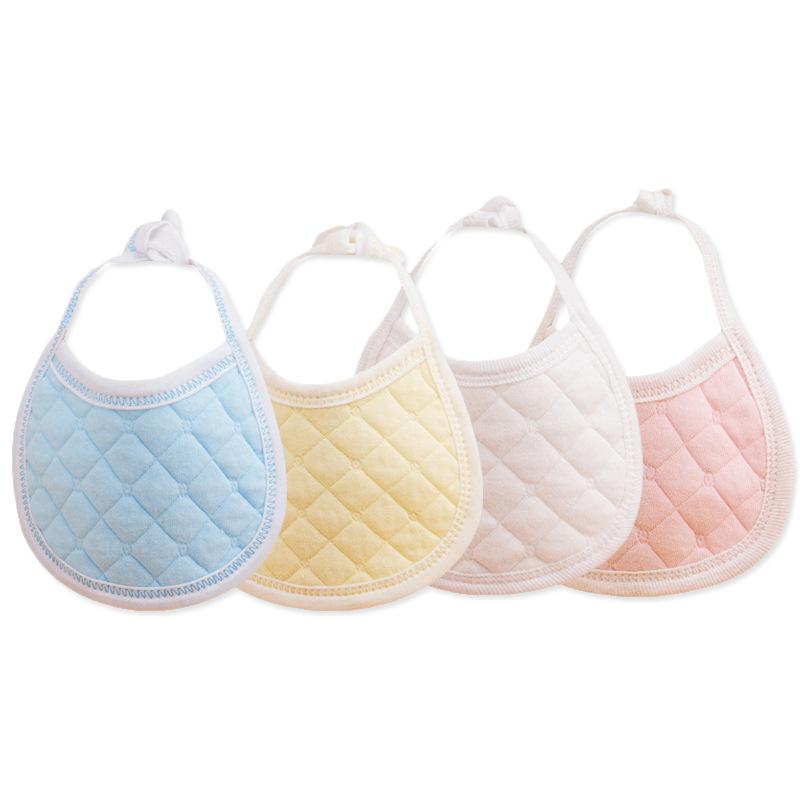 

2020 Full New Cotton Baby Bib Lacing Round Edge Absorbent Breathable Bib All Seasons Baby Simple Bibs Saliva Towel Supplies, White