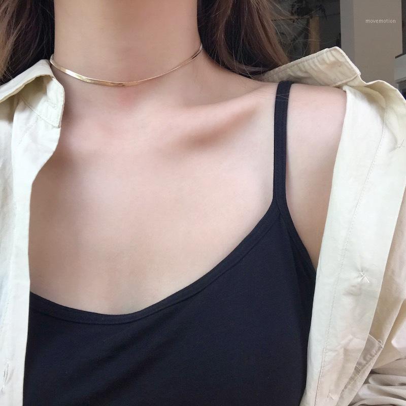 

Trendy personality minimalist design gold short girl collar necklace ladies gift date sexy clavicle chain accessories1