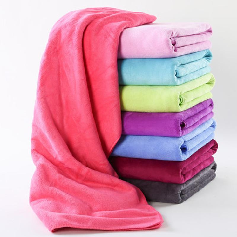

Fiber bath towel thickened sanding bath towel 70 * 140 Swimming Beach, Black