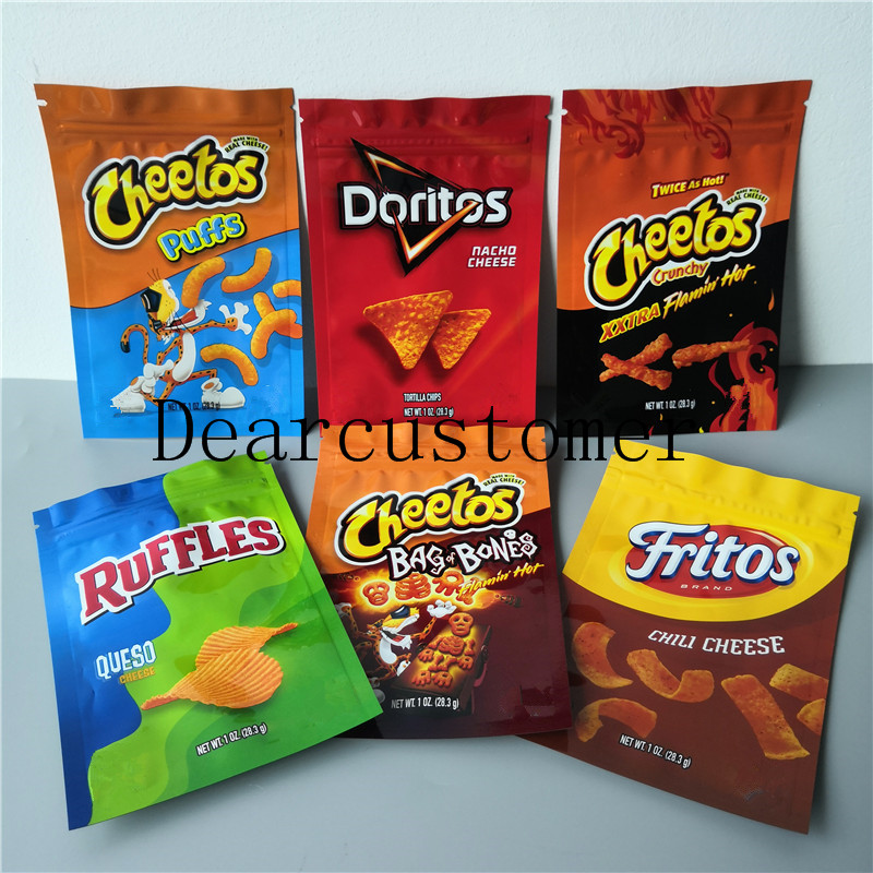 

88NEWEST Cheetos Crunchy Runtz cookies mylar bags Jokesup 1OZ 600mg Doritos bag Cheetos puffs fritos Ruffles Smell Proof Packaging mylar bag