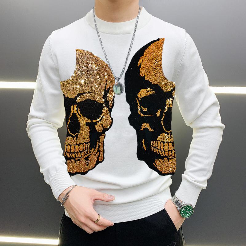 

Super Warm Pullover Simple Sparkling Field European And American Men's Sweater Luxury Winter Brand, As shown asian size