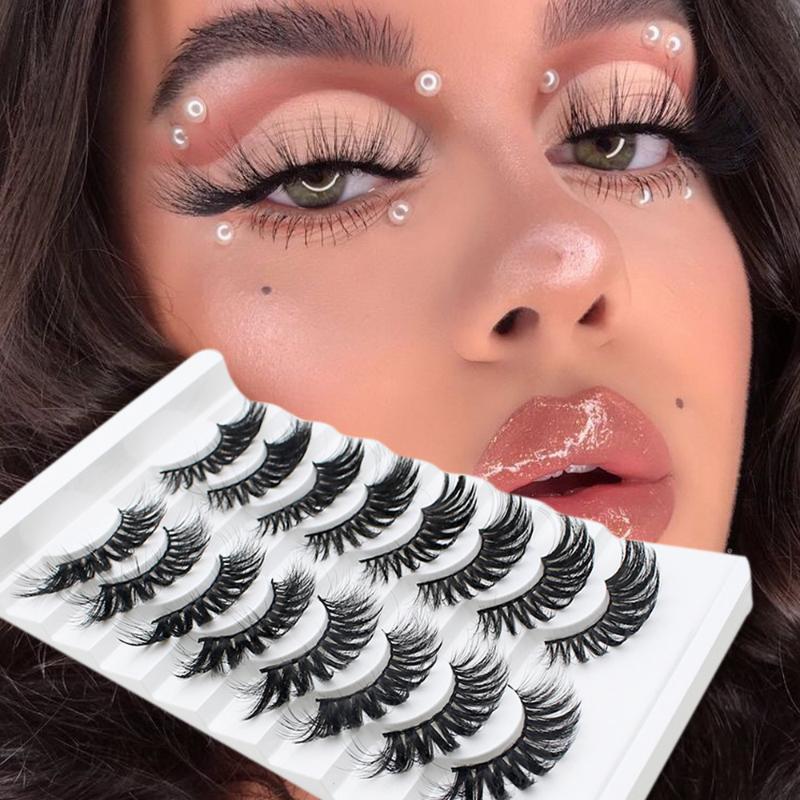 

Real Mink Eyelashes 3D Natural False Eyelashes Mink Lashes Soft Eyelash Extension Makeup Kit 8 pairs
