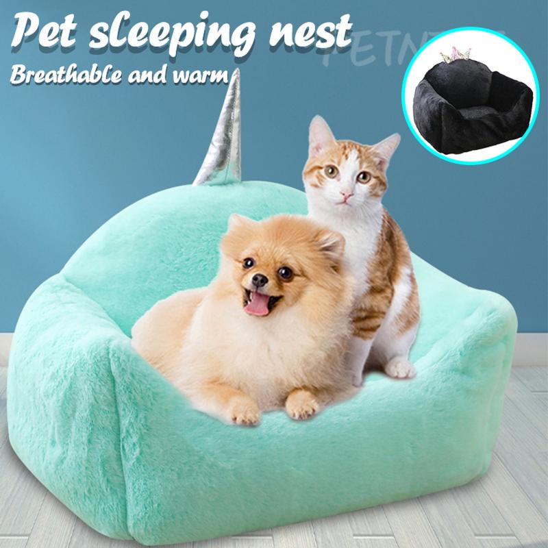 

Pet Dog Cat Bed Puppy House Crown Sofa Shape Winter Thickening Small Pet Winter Warm Sleeping Pad For Dog Chihuahua Basket