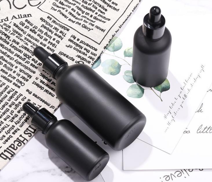 

Empty glass bottles with dropper essential oil bottles frost black 30ml 50ml 100ml essential oil with glass SN5701