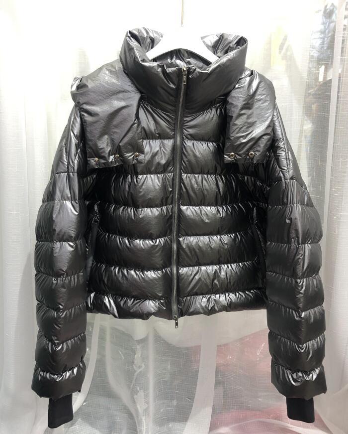 

2021 New Large Natural Skin with Hood -20-proof Dwaterproof Water Jacket Loose Short Down Female Parka Blazers Oversize DOMI, Whiout fur.