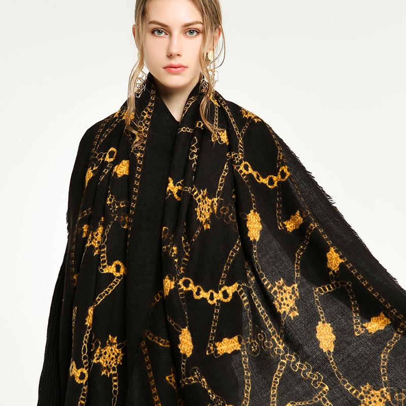 

2020 New Women's Scarves Foulard en soie de Fashion Autumn Winter Customized Designers Print Soft Acrylic Shawls Scarves