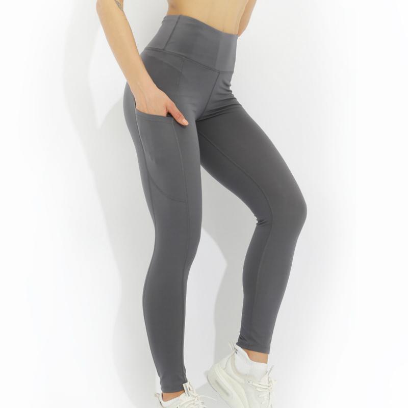 

2021 Sport Leggings Yoga Pants Women Tights Fitness Legging With Pocket Sports Pant Seamless Running Stretch Girls Gym Trousers, Black