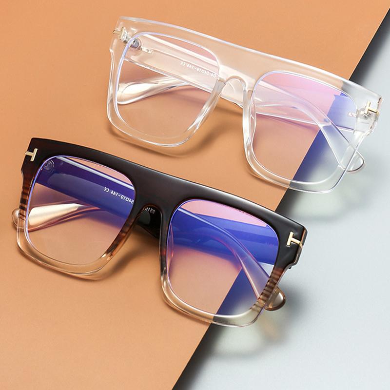 

Fashion Sunglasses Frames 2022 Brand Square Men's Glasses Anti-blue Light Computer Eyewear Women Vintage Oversized Clear Shades Black Bwoen