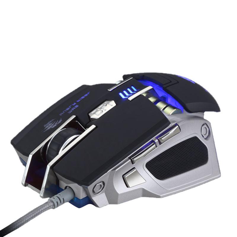 

KCPDS Gaming Mouse Ergonomic Wired Mouse 7-Key RGB LED 3200 DPI USB Computer Wired Gaming with Backlight for PUBG FP