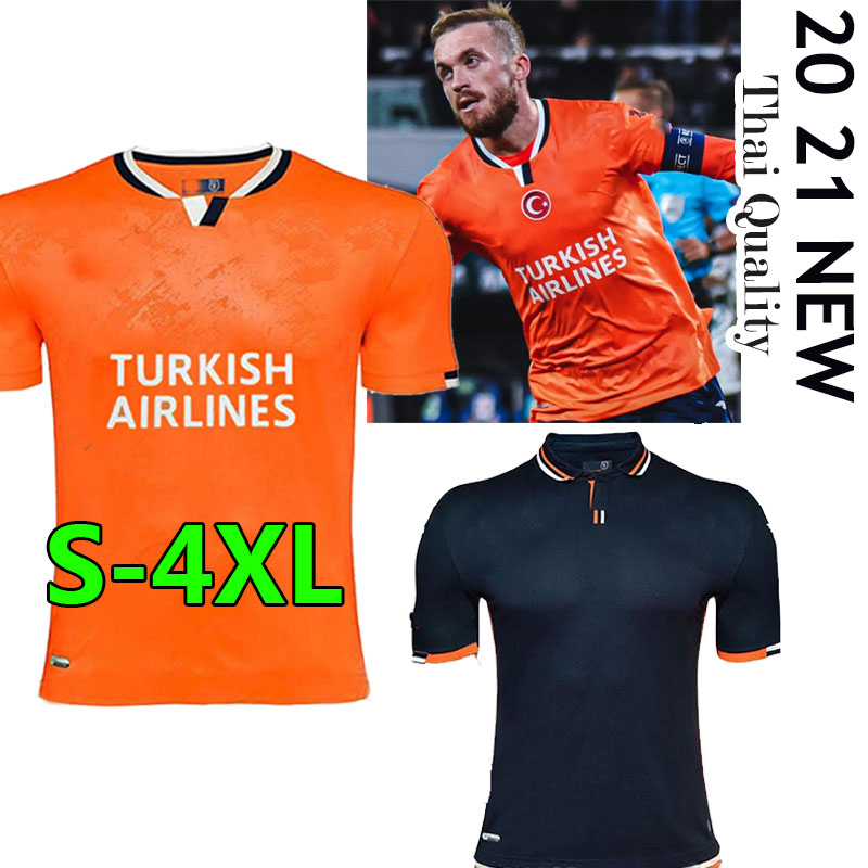 

2021 Istanbul Basaksehir FK Soccer Jerseys Rafael Giuliano Kahveci Edin Visca Nacer Chadli Custom 20 21 Home Orange Football Shirts