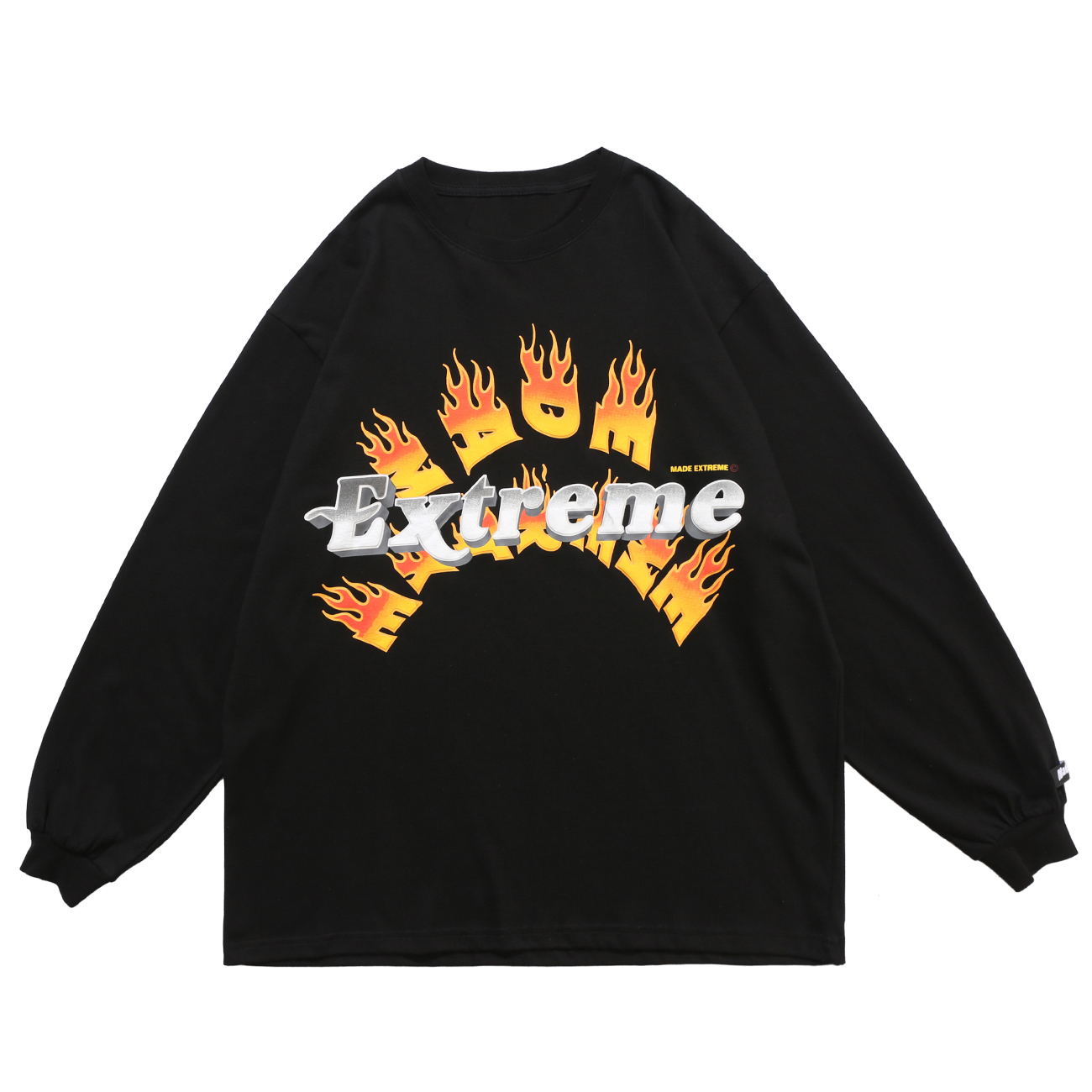 

2021 New Fire Flame Letter Print Oversized t Shirt Men Autumn Winter Harajuku Casual Tee Shirts Hip Hop Tshirt Long Sleeve 6fva, Green