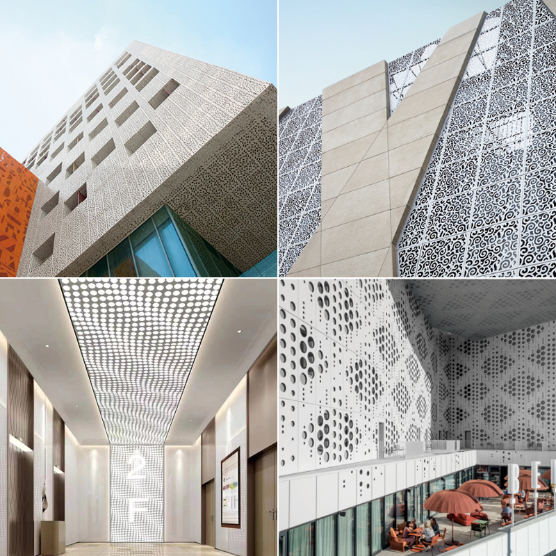 Custom commercial building Hollowed Aluminum Solid Veneer Panels Curtain Wall Cladding Exterior Decorative Facades-image-749942417
