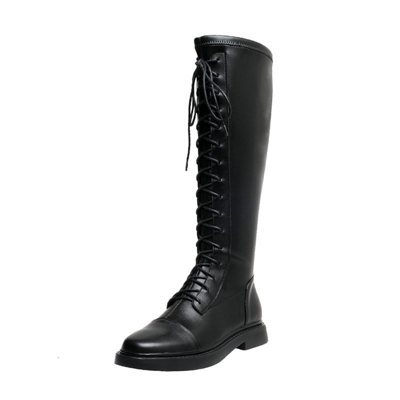 

2021 New Winter Warm Cross-tied Heels Genuine Leather Women Knee High Party Dancing Shoes Woman Sexy Long Riding Boots Z8mh, Black suede