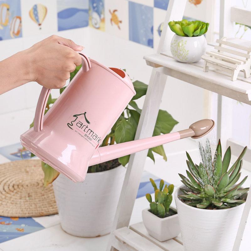 

2 Liter Plastic Watering Can Flower Plant Shower Tool Detachable Long Mouth Kettle Garden Irrigation Spray Bottle Garden Equipme, Pink
