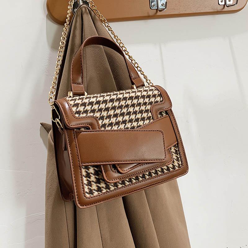 

Brand Lattice Square Bags for Women High Quality Shoulder Bag Fashion Luxury Purses and Handbags Female Designer Crossbody Bag, Khaki shoulder bag