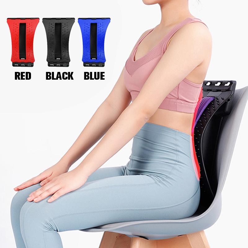 

Back Stretcher Massager Neck Waist Pain Relief Magic Support Massage Indoor Muscle Stimulator Relaxation Fitness Equipment New, Red