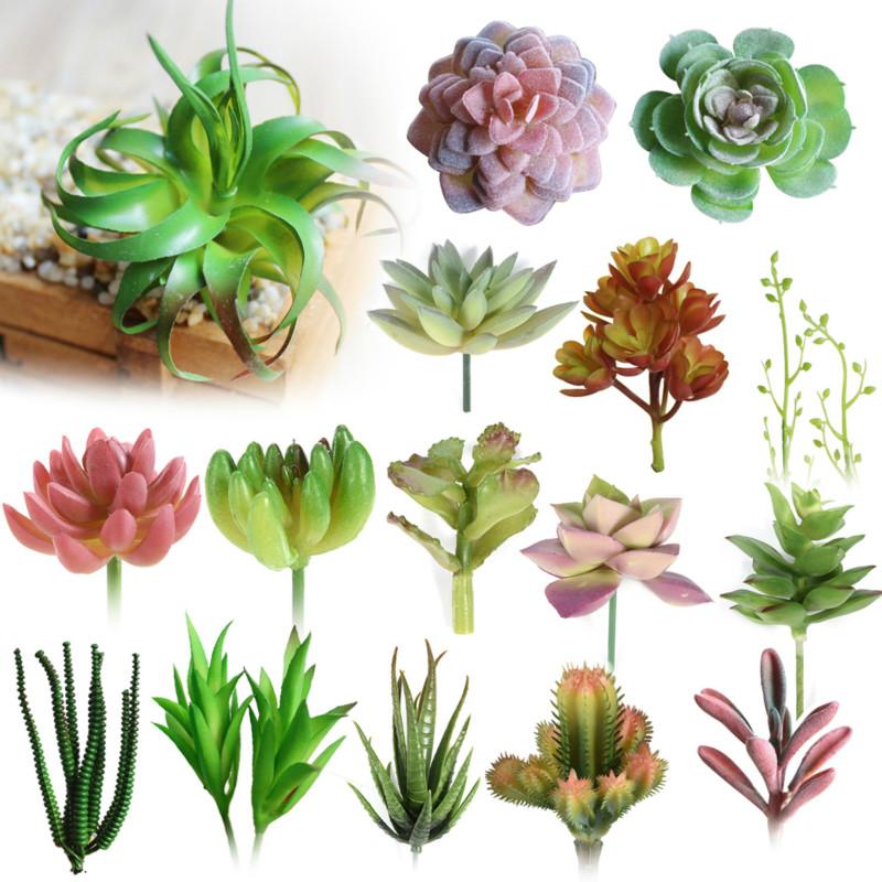 

Various Artificial Succulent Plants Lotus Landscape Decorative Flower Mini Green Fake Succulents Plant Garden Arrangement Decor