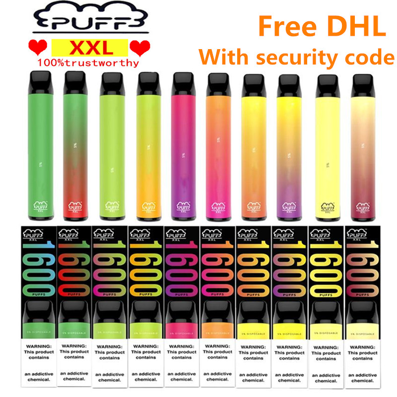 

In stock Puff XXL plus e cigarettes Disposable Vape pen Pods Device 850mAh Battery 1600 puffs Bars Pre-filled Kit