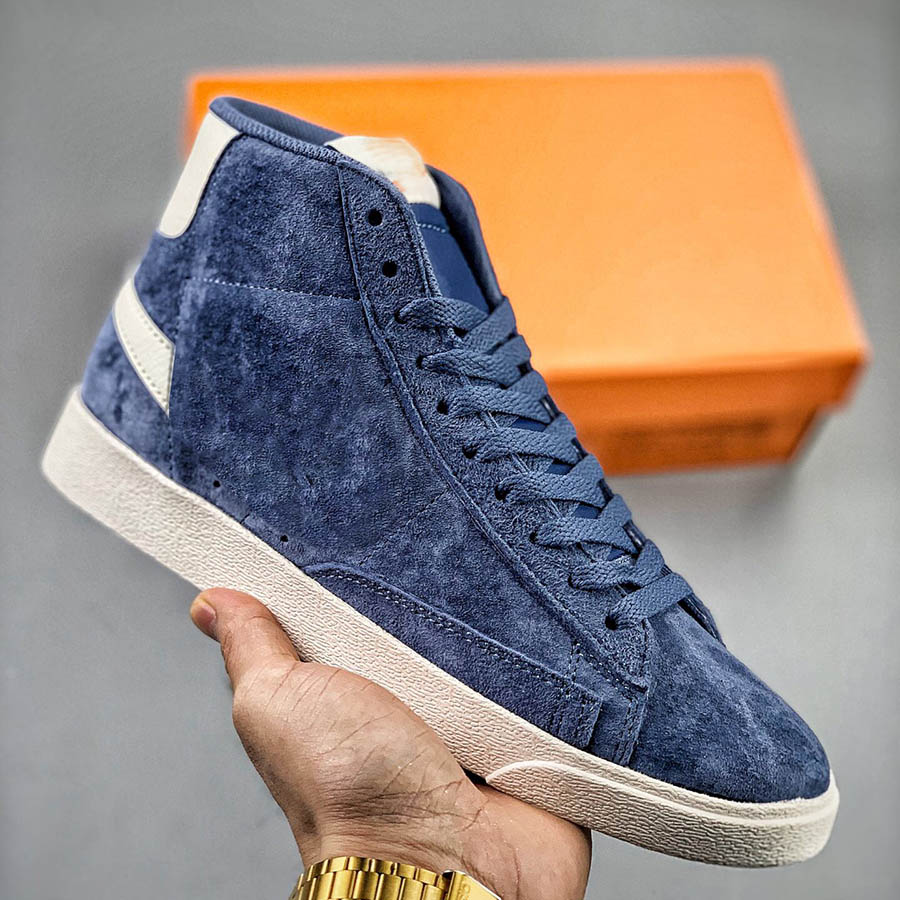 

Mens Platform Shoes Blazer Mid Vintage Suede Skate Shoes SB Stranger Things Designer Sneakers Leather Womens Trendy Casual Shoes, Shown