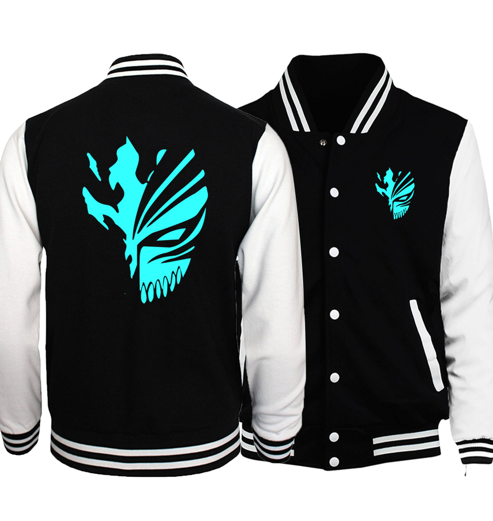 

Bomber Jacket 2019 Spring Japanese Anime BLEACH Kurosaki Ichigo Night Lights Baseball Jackets Men Death Note Hoodies Plus Size T200502, Black;brown