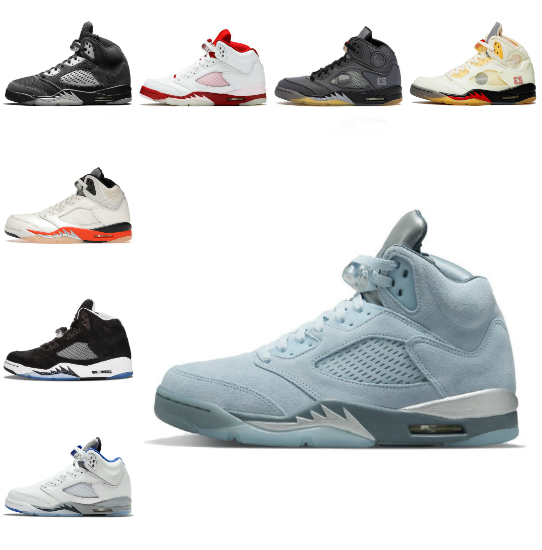 

Racer Blue Black Metallic White Cement Women Mens BAsketball ShOes Jumpman 5 5s Alternate Grape Oregon Ducks Raging Bull Stealth Bluebird Casual trainers Sneakers, Bubble package bag