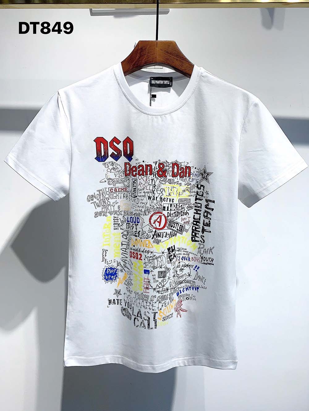 

DSQ PHANTOM TURTLE 2021SS New Mens Designer T shirt Paris fashion Tshirts Summer DSQ Pattern T-shirt Male Top Quality 100% Cotton Top 1181, Black