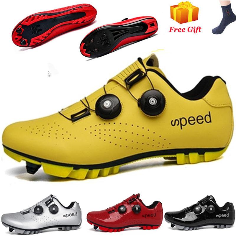 

2021 New High Quality MTB Cycling Shoes Professional Outdoor Self-Locking Bicycle Sneakers Men Road Bike SPD Cleat Sports Shoes, As the chart