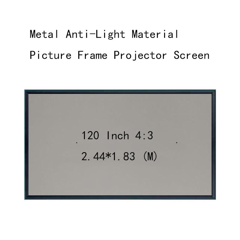 

Thinyou 120inch 4:3 Wall Mounted Picture frame Projection Screens 4.5 CM frame Metal Anti-Light Material HD projector screen