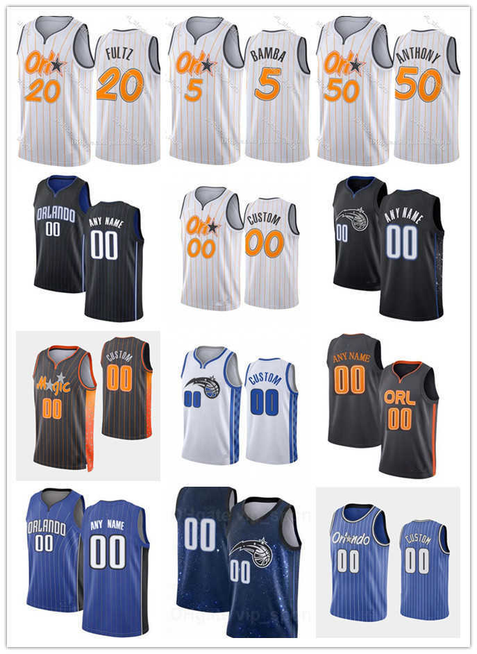 

75th Custom Men Women Youth Orlando's Magic's 25 Admiral Schofield Cole 50 Anthony 17 Ignas Brazdeikis 5 Mo Bamba Basketball Jerseys, Black;red