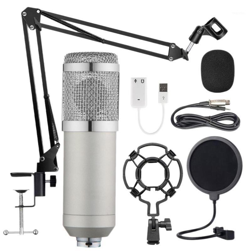 

BM800 Professional Suspension Microphone Kit Studio Live Stream Broadcasting Recording Condenser Microphone Set(Silver)1