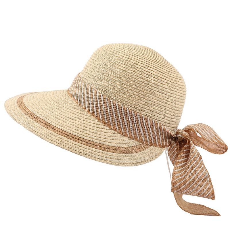 

Ladies Sun Hat Personality Straw Hat Fashion Elegant Atmosphere Bow Notch Sunshade Female Holiday Sun, 05