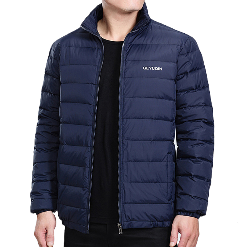 

2021 New Men's Winter White Duck Down Light Casual Jacket Outerwear Warm Snow Turtleneck Feather Parkas Coat Zj4m, Black