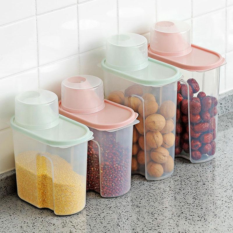 

Nordic Simple Storage Box Plastic Boxes Storage Container Kitchen Organizer Sealed Waterproof Grain Grain Tank