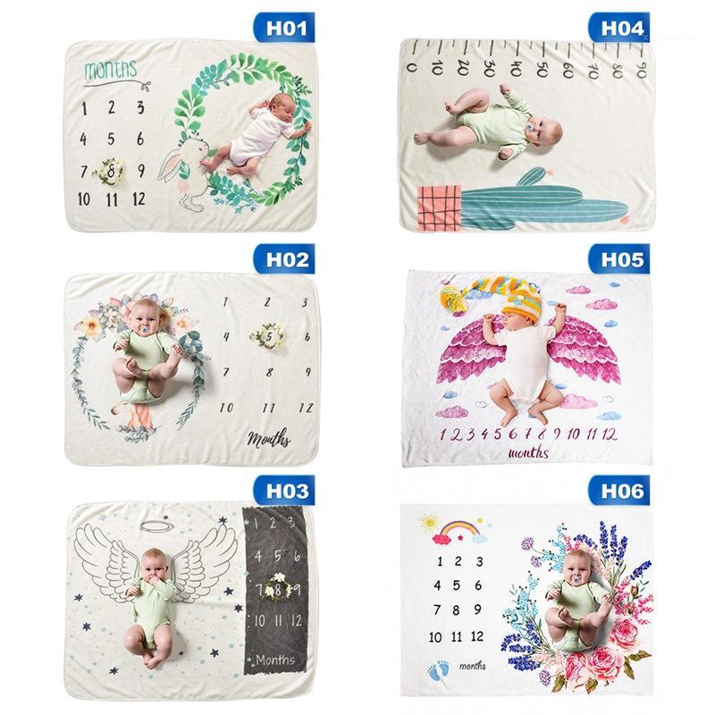 

Baby Monthly Growth Number Milestone Blanket photography props Background Cloth 100*100cm1, H05