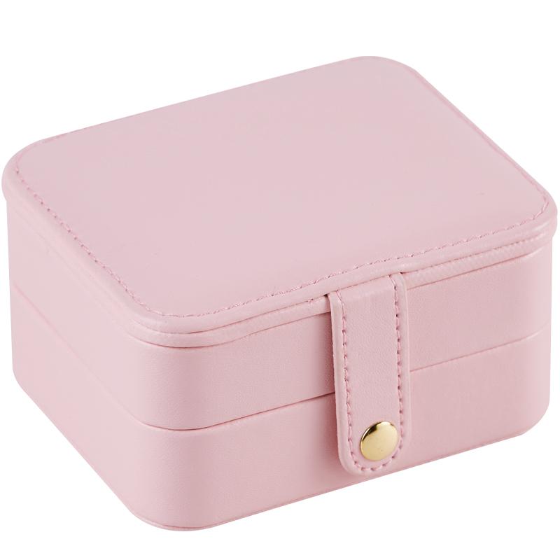

Women's Mini Jewelry Box Studs Earrings Case Rings Display Makeup Organizer Travel Portable Jewelry PU Gift Box for Girl