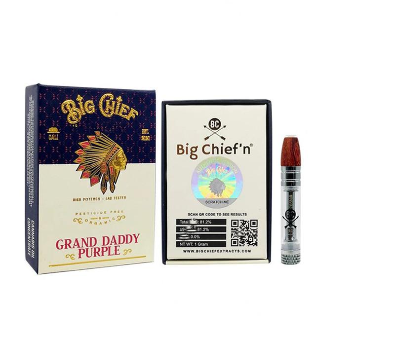 

Big Chief Vape Packaging Package Box With 0.8ml 1.0ml Empty Oil Ceramic Cartridge 10 Flavs In stock